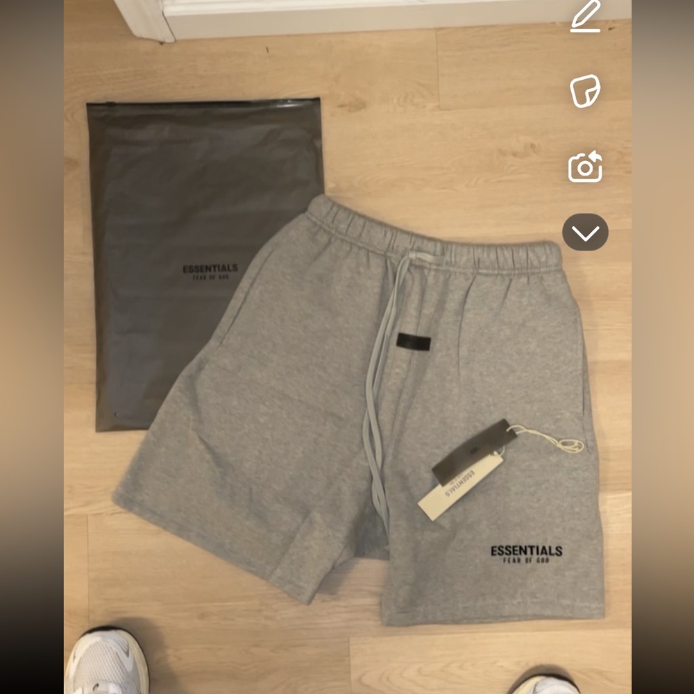 Essentials Gray Athletic Shorts with Elastic Waistband